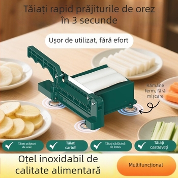 Tăietor manual de bucătărie din oțel inoxidabil pentru uz casnic – taie deserturi din gelatină, lămâi, cartofi, felii de rădăcină de lotus și blocuri de orez