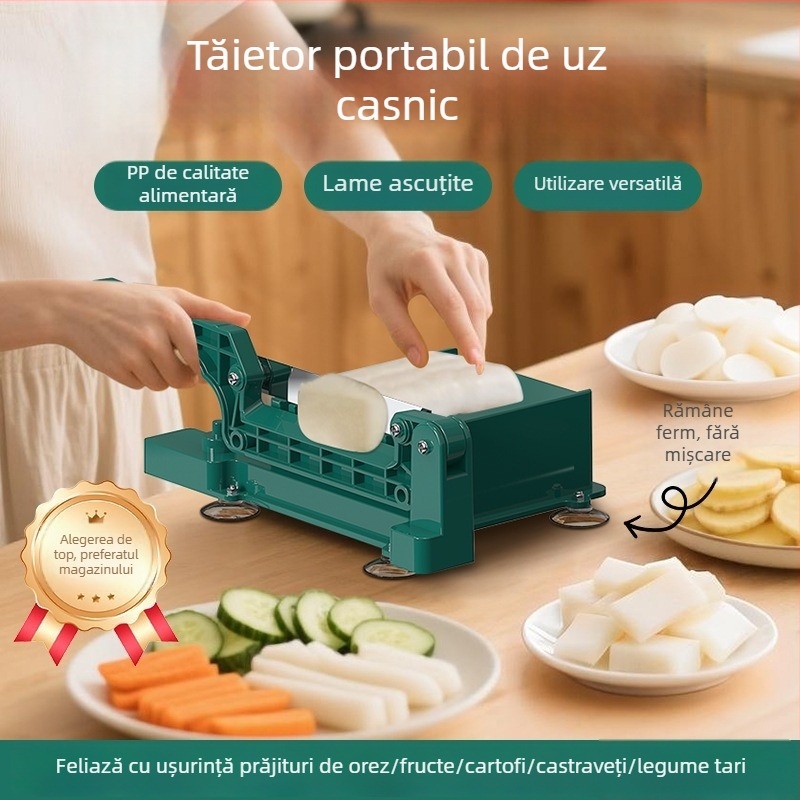 Tăietor manual de bucătărie din oțel inoxidabil pentru uz casnic – taie deserturi din gelatină, lămâi, cartofi, felii de rădăcină de lotus și blocuri de orez