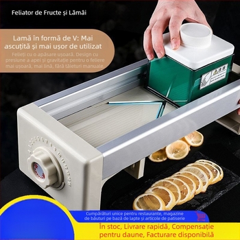 Feliator manual multifuncțional pentru fructe și legume, feliator de lămâi, oțel inoxidabil