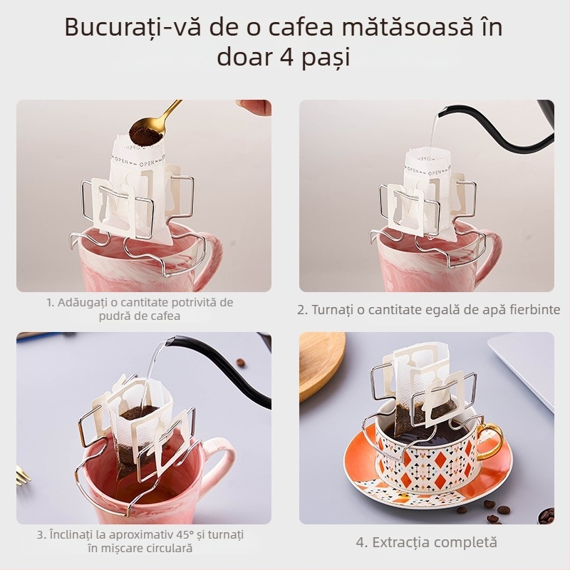 Suport pentru cafea la filtru, stil Japonez, portabil, din oțel inoxidabil