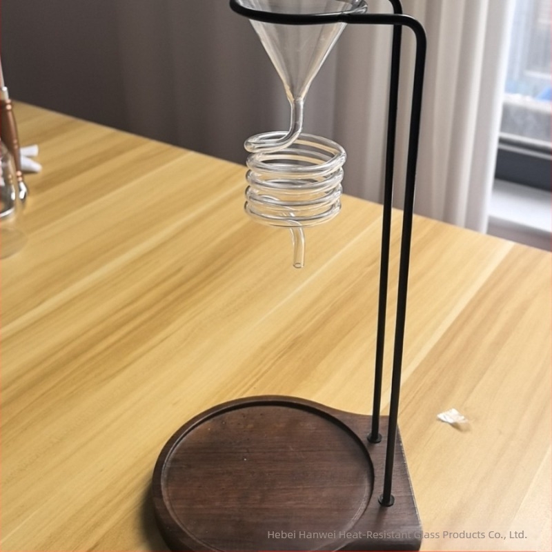 Set din sticlă pentru cafea cu filtru, pâlnie și cafetieră
