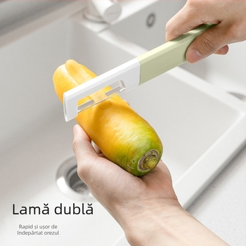 Peeler pentru fructe și legume, lamă din oțel inoxidabil, mâner din plastic