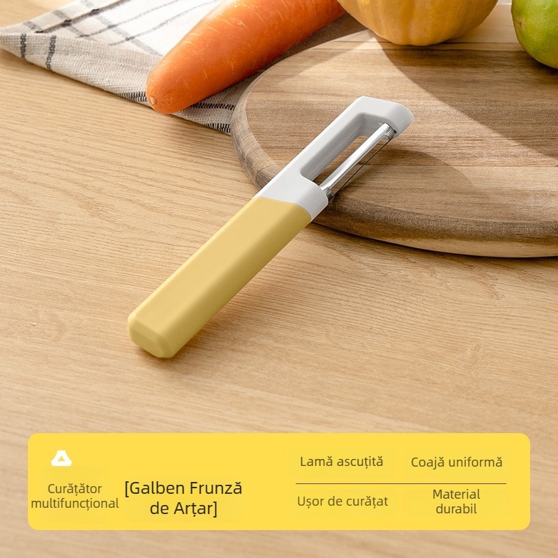 Peeler pentru fructe și legume, lamă din oțel inoxidabil, mâner din plastic