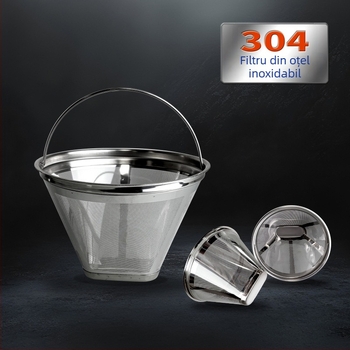 Filtru din oțel inoxidabil 304 pentru cafenele cu ceai cu lapte, plasă fină cu un singur strat pentru filtrele de cafea, formă specială cu mâner pentru preparare manuală