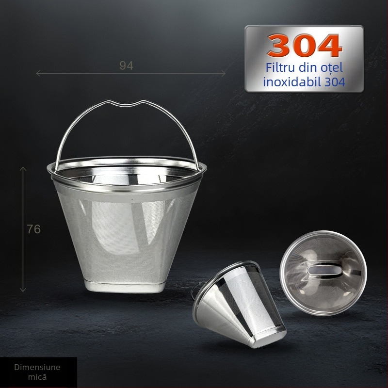 Filtru din oțel inoxidabil 304 pentru cafenele cu ceai cu lapte, plasă fină cu un singur strat pentru filtrele de cafea, formă specială cu mâner pentru preparare manuală