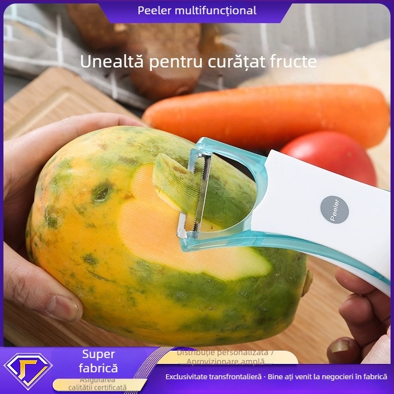 IMAKARA Curățător și răzuitor multifuncțional pentru bucătărie – pentru fructe, mere și cartofi
