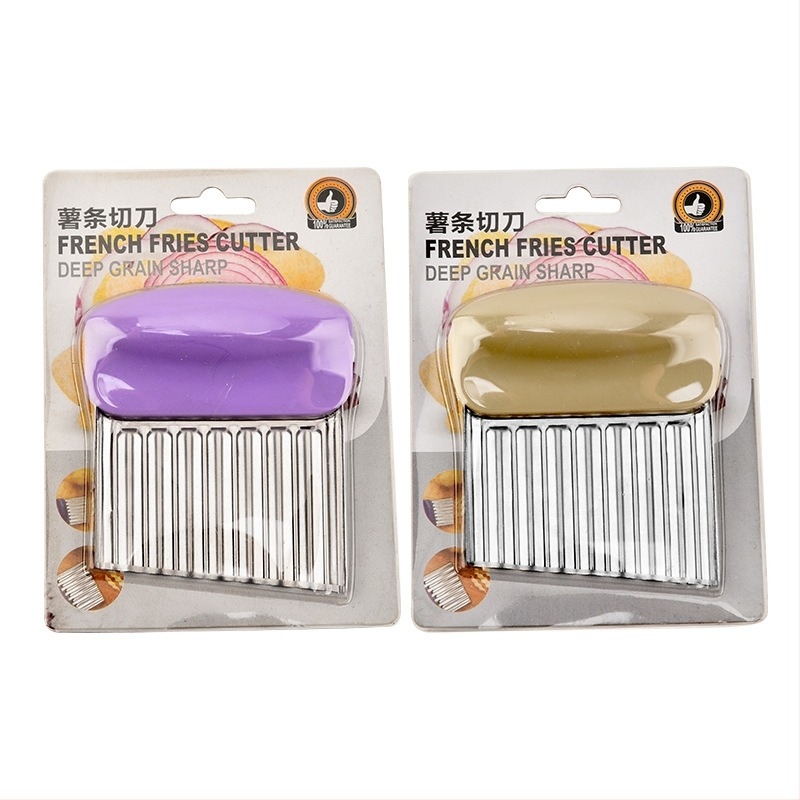 Cuțit ondulat pentru cartofi – lamă multifuncțională pentru cartofi și legume, lamă cu dinți de lup, oțel inoxidabil