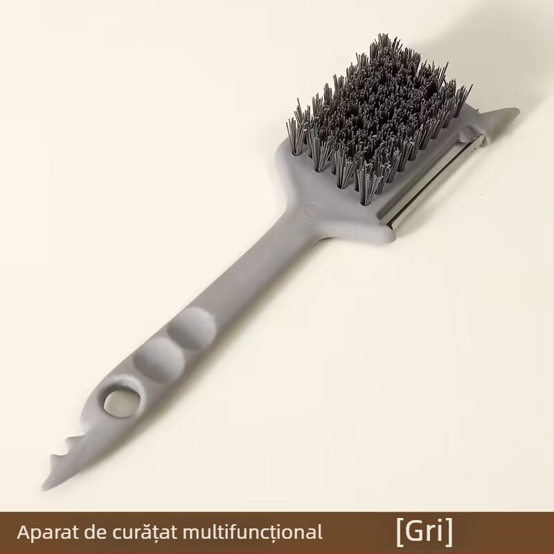 Dispozitiv de bucătărie cinci în unu: peeler pentru fructe și legume, presă de usturoi, perie pentru curățare, lamă de tăiere, instrument de curățare