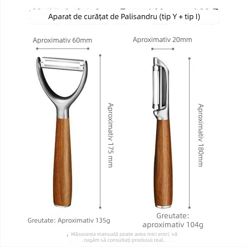 Curățător de fructe și legume din lemn de rosewood pentru bucătărie