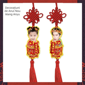 Pandantiv acrilic cu nod chinezesc — ornament pentru Anul Nou, handmade, DIY