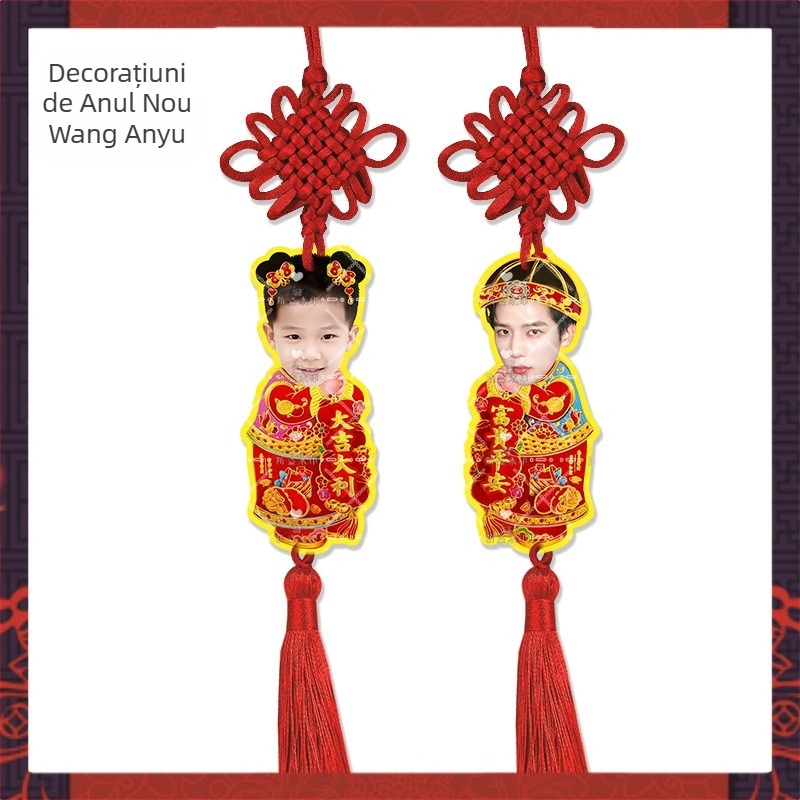 Pandantiv acrilic cu nod chinezesc — ornament pentru Anul Nou, handmade, DIY