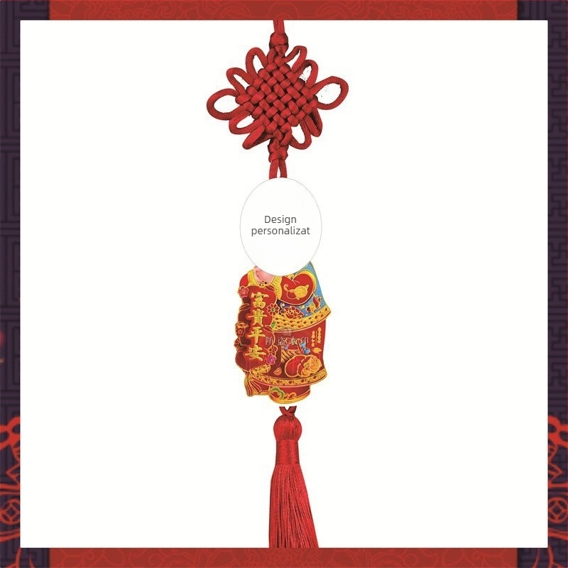 Pandantiv acrilic cu nod chinezesc — ornament pentru Anul Nou, handmade, DIY
