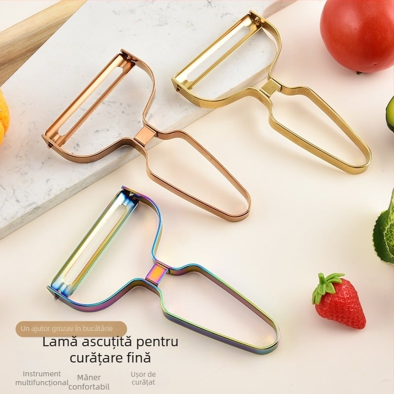 Curățător din oțel inoxidabil pentru uz casnic, curățător multifuncțional pentru fructe și legume, curățător de cartofi