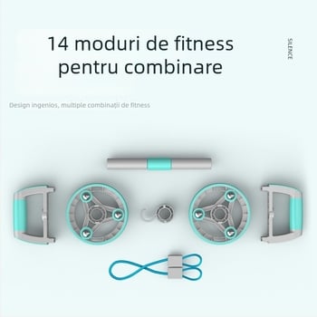 Rola abdominală multifuncțională cu două role, aparat portabil de exerciții pentru acasă