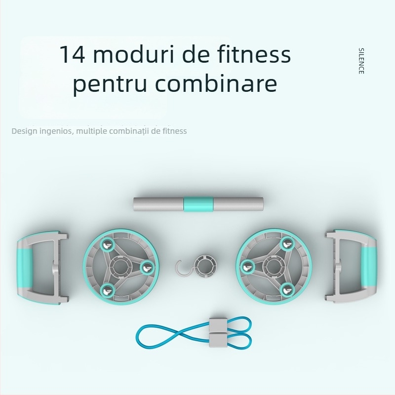 Rola abdominală multifuncțională cu două role, aparat portabil de exerciții pentru acasă