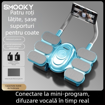 Rola pentru abdomen cu patru roți și revenire automată, model 2026, pentru uz casnic – instrument de antrenament pentru abdomen