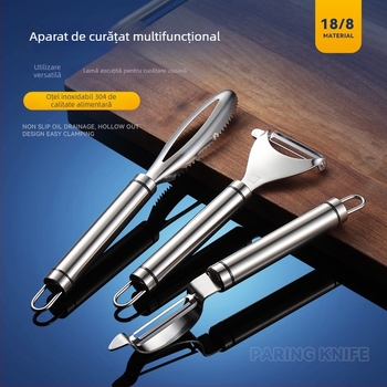 Peeler de fructe din oțel inoxidabil 304, lamă curbată în formă de Y, unealtă de bucătărie multifuncțională
