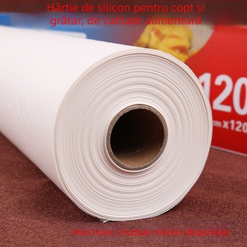 Hârtie de copt siliconată, absorbantă de ulei, rolă de 120 m, pentru cuptor, tavă, grătar, bucătărie