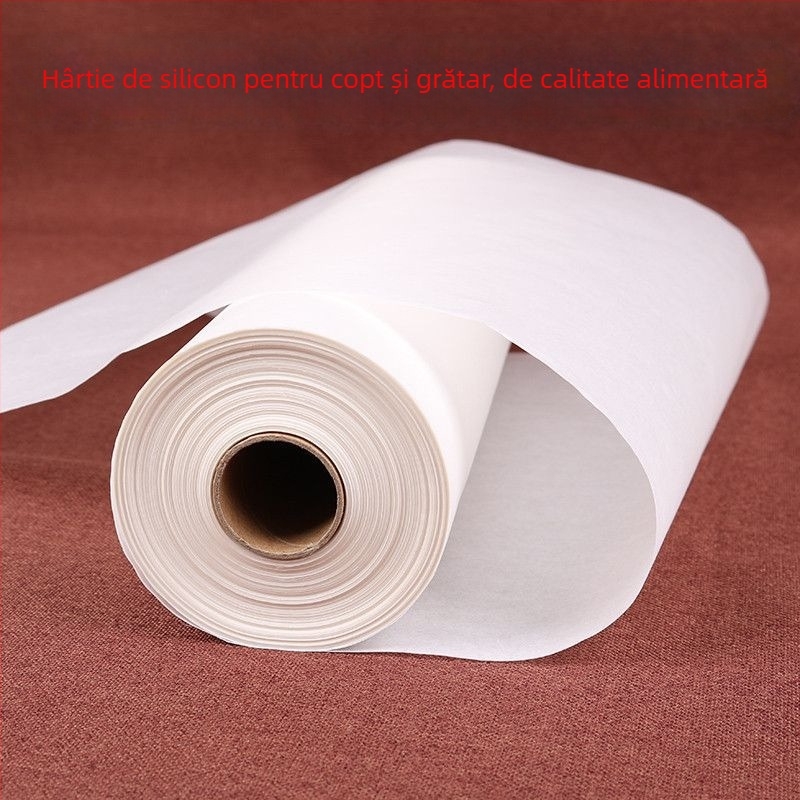 Hârtie de copt siliconată, absorbantă de ulei, rolă de 120 m, pentru cuptor, tavă, grătar, bucătărie