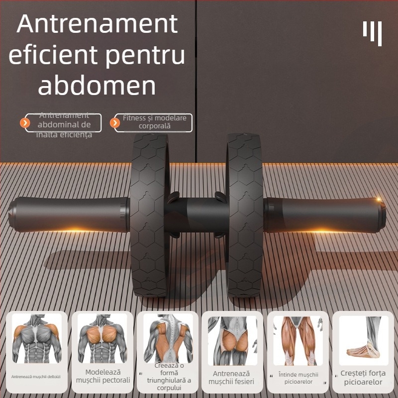 Set de roți abdominale cu două roți, silențios, antiderapant, pentru reducerea grăsimii și antrenamentul abdomenului