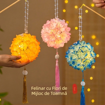 Kit DIY lanternă cu hortensie – lanternă de mână cu iepuraș, iluminare, stil antic