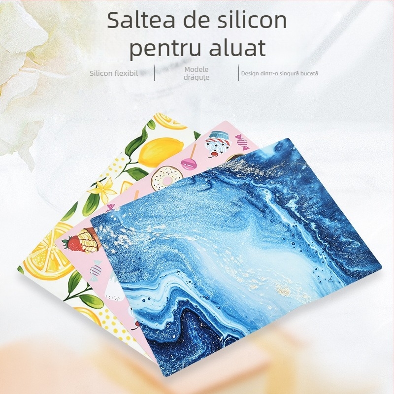 Covoraș de frământat din silicon pentru bucătărie, suprafață pentru aluat și coacere