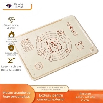 Saltea de aluat din silicon, ultra groasă, mare, antibacteriană, suprafață pentru întins aluatul, ustensile pentru coacere acasă