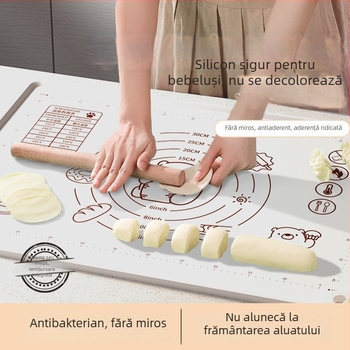 Saltea de aluat din silicon, ultra groasă, mare, antibacteriană, suprafață pentru întins aluatul, ustensile pentru coacere acasă