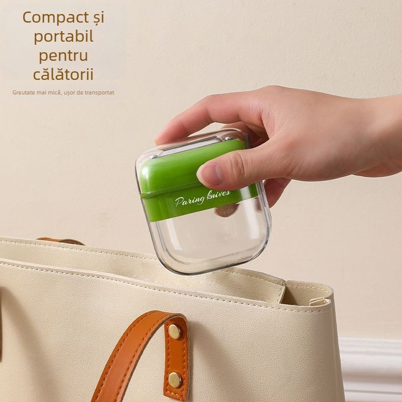 Peeler multifuncțional pentru fructe și cartofi, cu capac, portabil pentru exterior, instrument compact pentru curățare și decojire