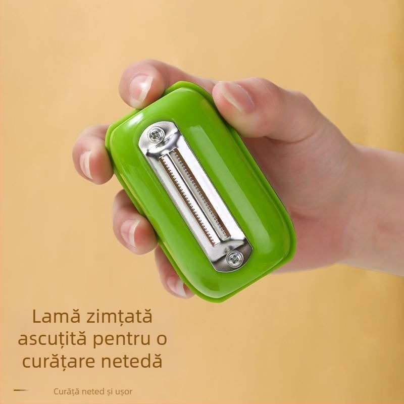 Peeler multifuncțional pentru fructe și cartofi, cu capac, portabil pentru exterior, instrument compact pentru curățare și decojire