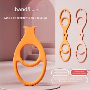 Bandă de rezistență cu trei niveluri pentru modelarea spatelui și deschiderea umerilor – curea elastică de yoga pentru acasă
