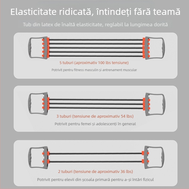 Sistem de antrenament pentru piept acasă, cu funie de rezistență și bandă elastică, pentru extinderea pieptului și exerciții pentru spate