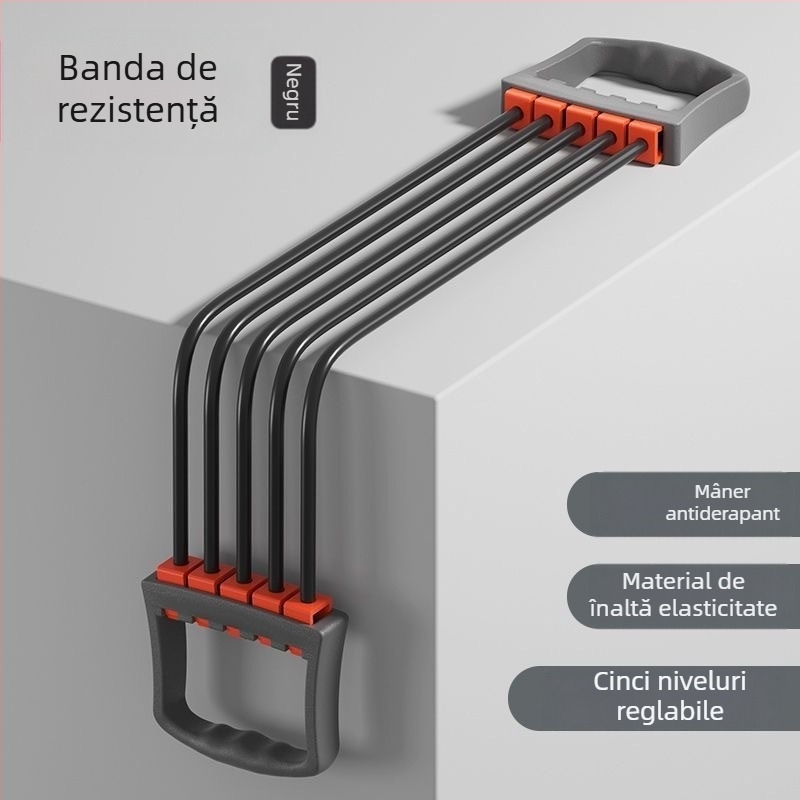 Sistem de antrenament pentru piept acasă, cu funie de rezistență și bandă elastică, pentru extinderea pieptului și exerciții pentru spate