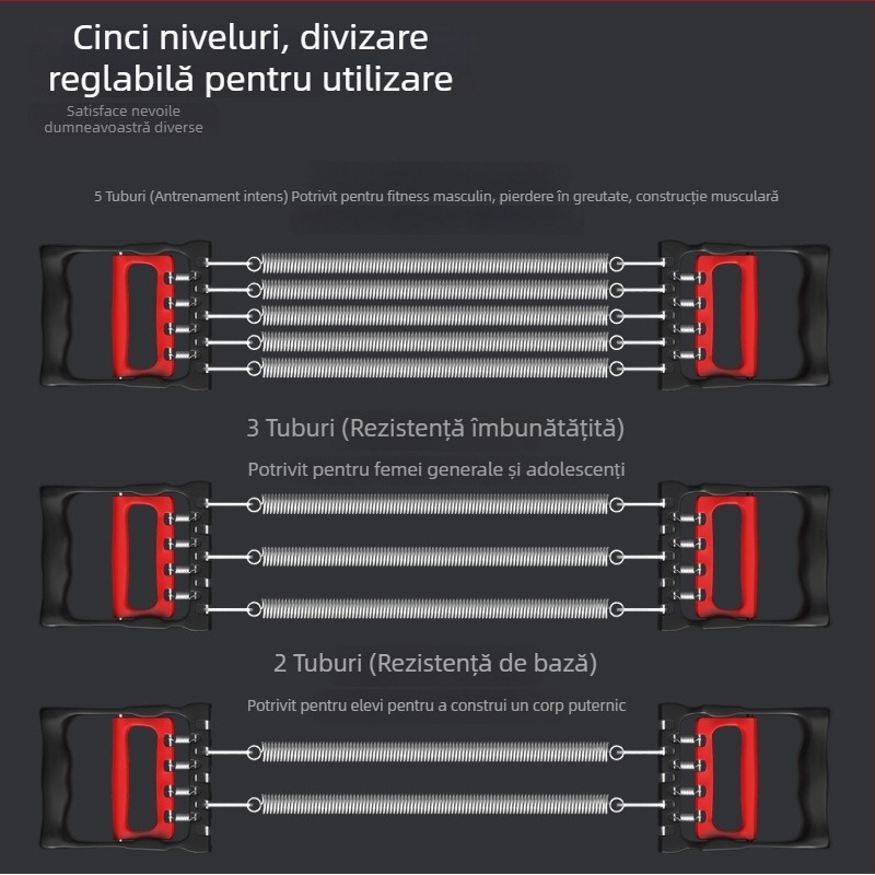 Extensor pentru piept cu arc – dispozitiv profesional pentru brațe, pentru piept și spate, aparat de fitness pentru acasă, multifuncțional