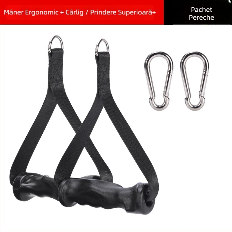 Set de mânere pentru bară de tracțiune cu coardă de rezistență – Accesorii fitness (pereche)