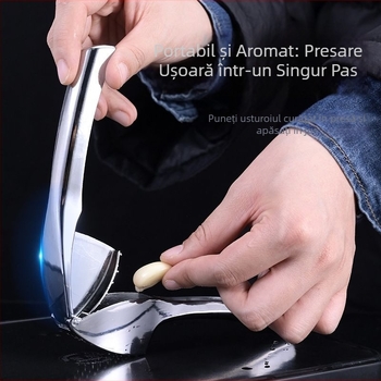 Presă manuală pentru usturoi și curățător de căței, zdrobitor de usturoi din aliaj de zinc, design creativ