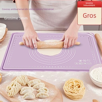 Covoraș de silicon pentru aluat, calitate alimentară, grosime dublă, antiaderent, pentru întindere și coacere