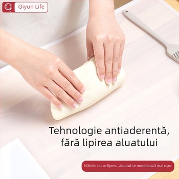 Covor de aluat din silicon alimentar, transparent, extra-large, pentru întindere și rulare, suprafață anti-derapare pentru bucătărie casnică