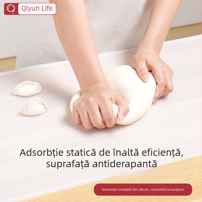 Covor de aluat din silicon alimentar, transparent, extra-large, pentru întindere și rulare, suprafață anti-derapare pentru bucătărie casnică