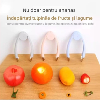 Unelte multifuncționale pentru îndepărtarea ochilor ananasului și clemă pentru căpșuni, din oțel inoxidabil
