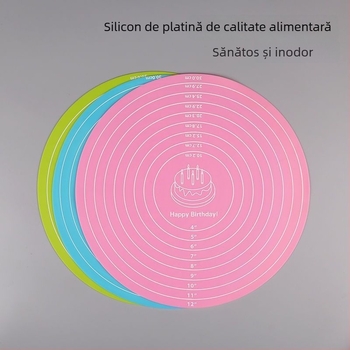 Platformă rotativă pentru decorarea torturilor cu bază antiderapantă din silicon, covoraș pentru frământat aluatul, suport pentru copii și izolație termică din silicon pentru bucătărie