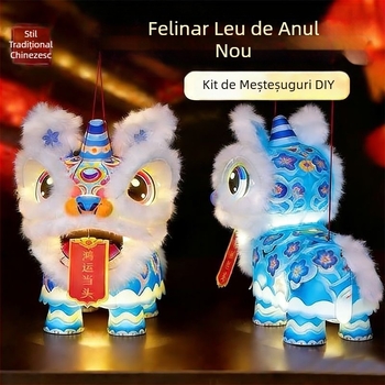 Felinar cu leu pentru Anul Nou Chinezesc — kit DIY pentru copii, grădiniță, 2026 model nou