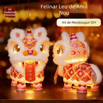 Felinar cu leu pentru Anul Nou Chinezesc — kit DIY pentru copii, grădiniță, 2026 model nou