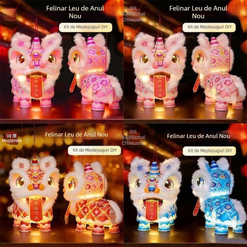 Felinar cu leu pentru Anul Nou Chinezesc — kit DIY pentru copii, grădiniță, 2026 model nou