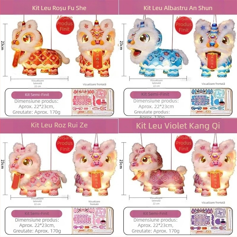 Felinar cu leu pentru Anul Nou Chinezesc — kit DIY pentru copii, grădiniță, 2026 model nou