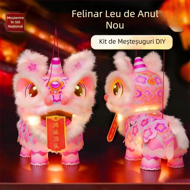 Felinar cu leu pentru Anul Nou Chinezesc — kit DIY pentru copii, grădiniță, 2026 model nou