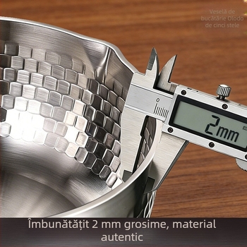 Oală Yukihira din oțel inoxidabil 316L netencuită, stil japonez, mic vas pentru hrana bebelușilor, gătire la abur, tăiței instant și supe