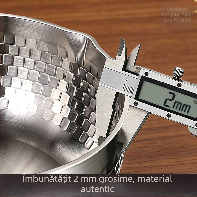 Oală Yukihira din oțel inoxidabil 316L netencuită, stil japonez, mic vas pentru hrana bebelușilor, gătire la abur, tăiței instant și supe