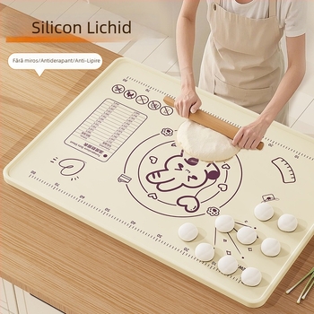 Covoraș din silicon antibacterian pentru frământat, cu design iepuraș – bucătăria de acasă, antiaderent, pentru aluat și coacere