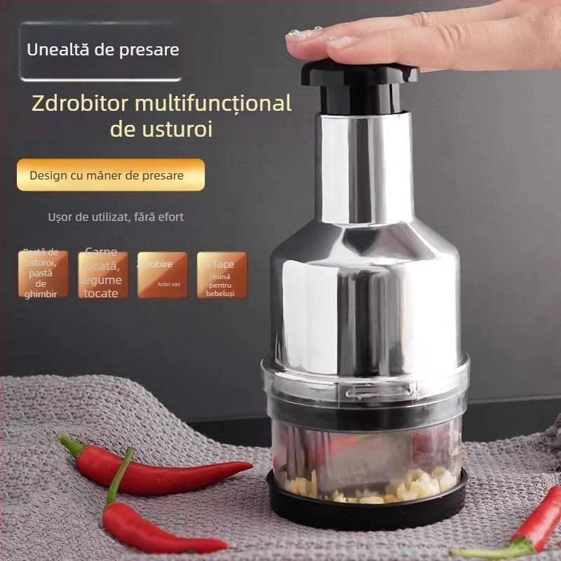 Presă de usturoi cu decojitor, ustensilă de bucătărie multifuncțională pentru uz casnic